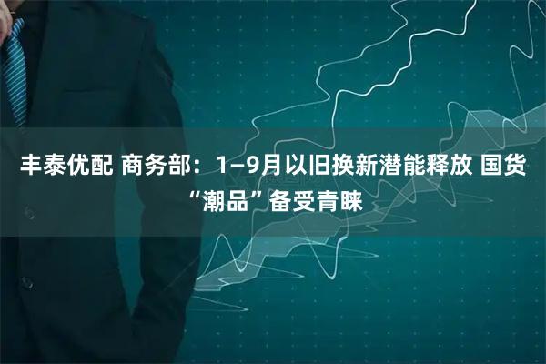 丰泰优配 商务部：1—9月以旧换新潜能释放 国货“潮品”备受青睐